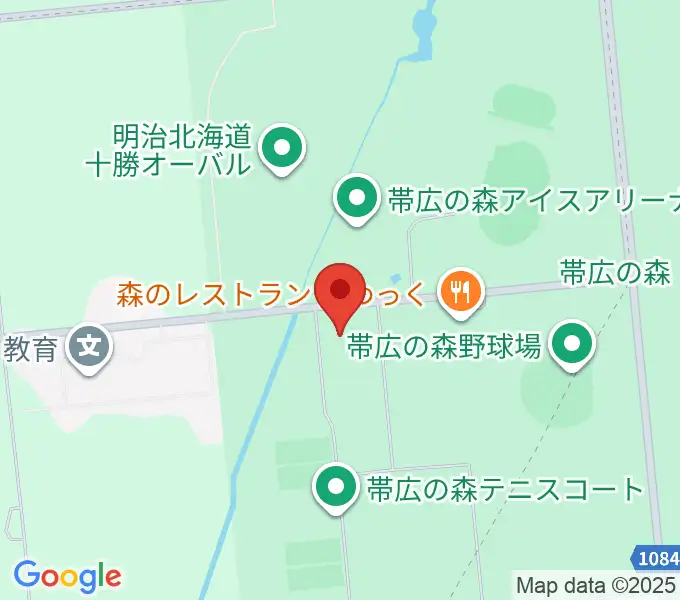 帯広の森体育館の地図