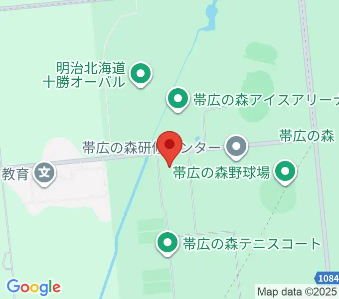 帯広の森体育館の地図