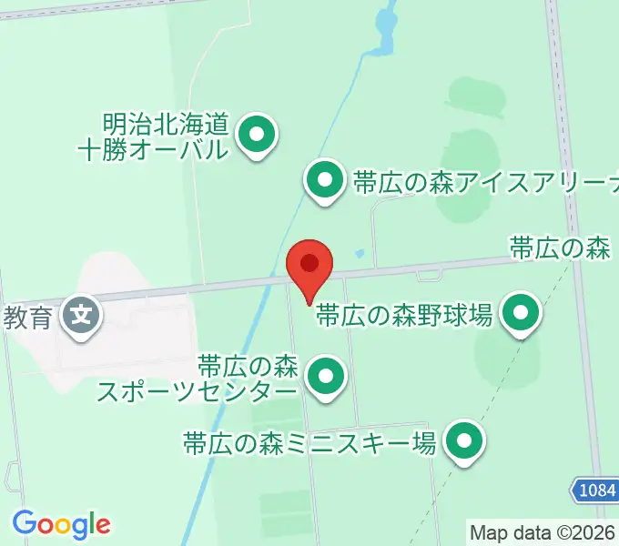 帯広の森体育館の地図