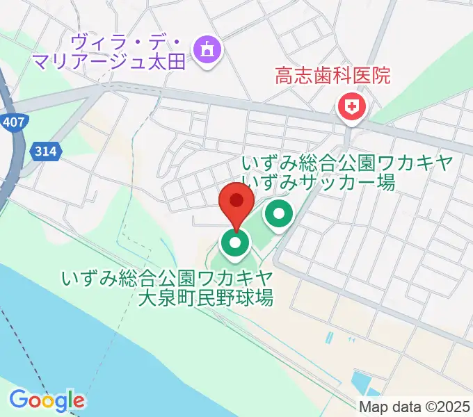 いずみ総合公園ワカキヤ大泉町民野球場の地図