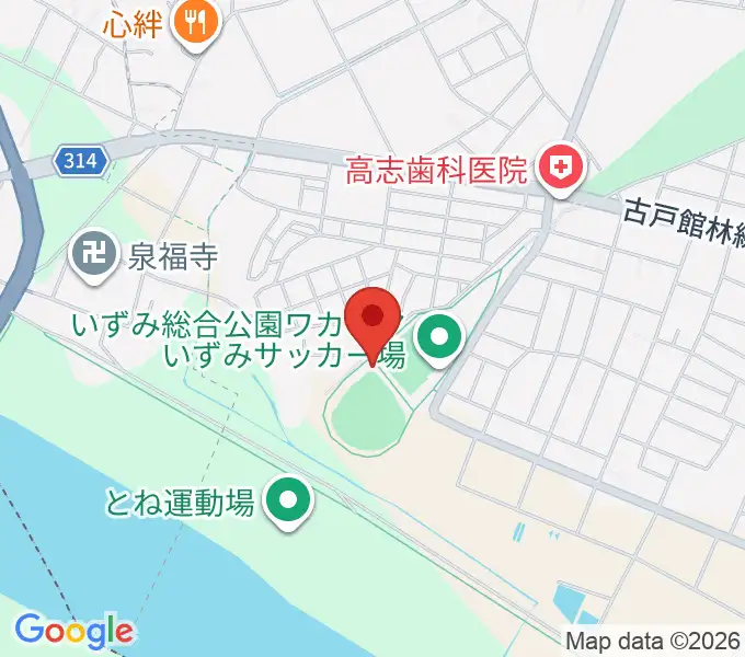 いずみ総合公園ワカキヤ大泉町民野球場の地図
