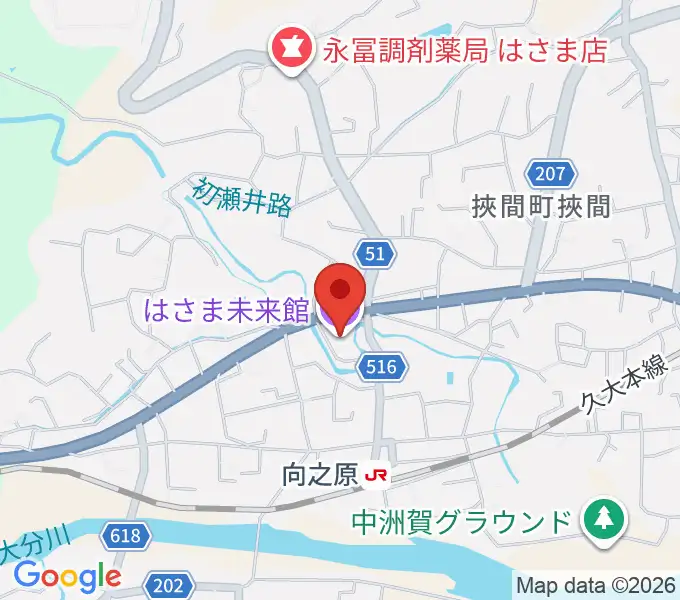 はさま未来館DENKENホールの地図