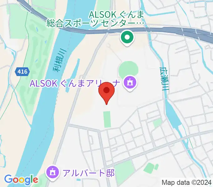 ALSOKぐんまサブアリーナの地図