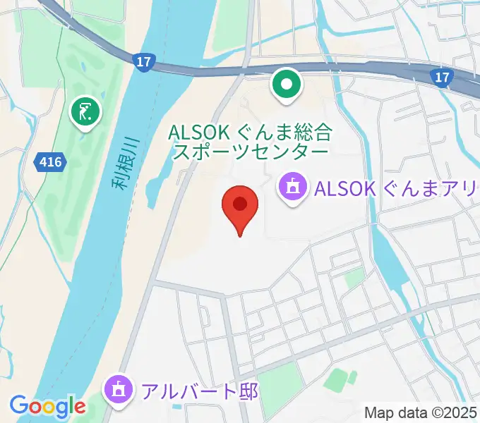 ALSOKぐんまサブアリーナの地図