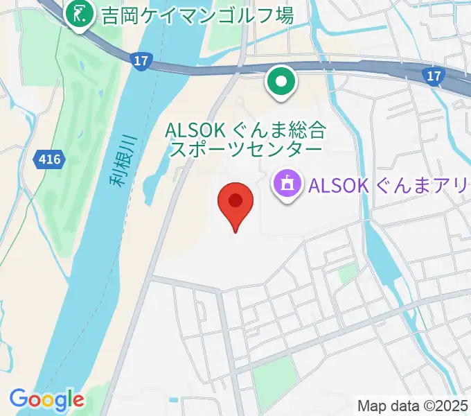 ALSOKぐんまサブアリーナの地図
