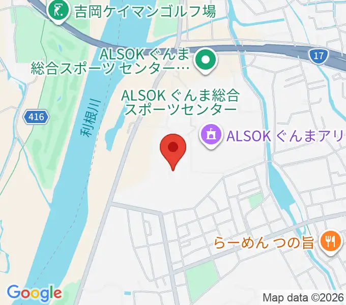 ALSOKぐんまサブアリーナの地図