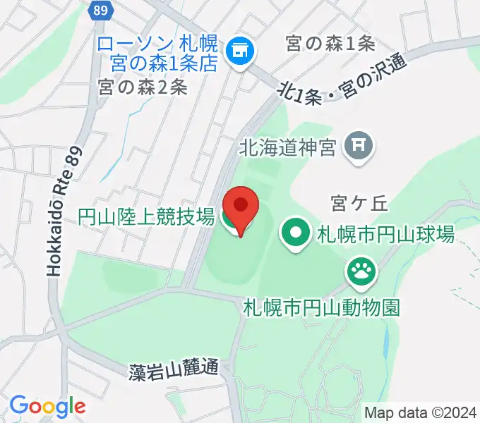 札幌市円山競技場の地図