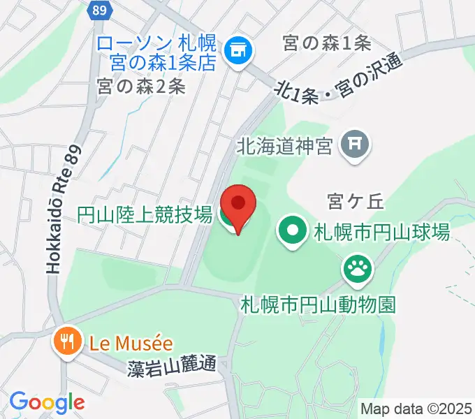 札幌市円山競技場の地図