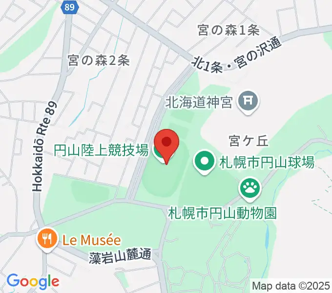 札幌市円山競技場の地図