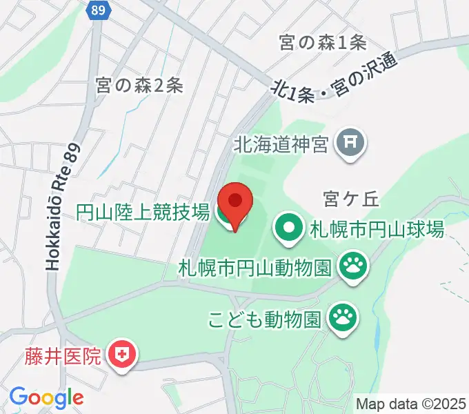 札幌市円山競技場の地図