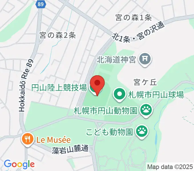 札幌市円山競技場の地図