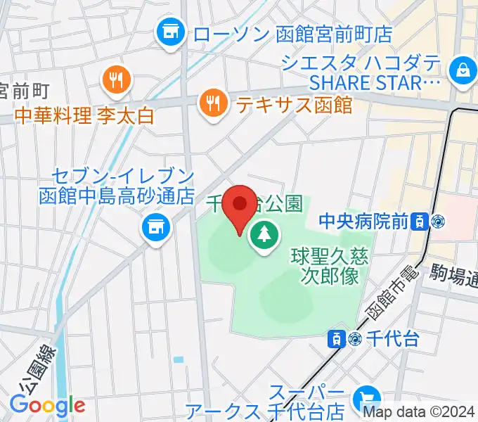 千代台公園陸上競技場の地図