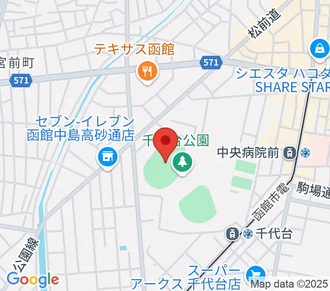 千代台公園陸上競技場の地図