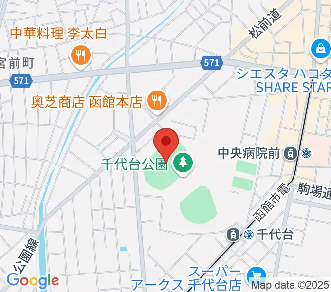 千代台公園陸上競技場の地図