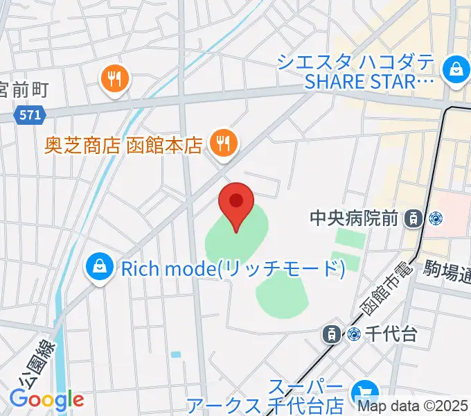 千代台公園陸上競技場の地図