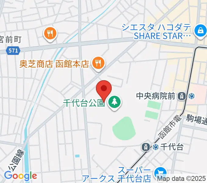 千代台公園陸上競技場の地図