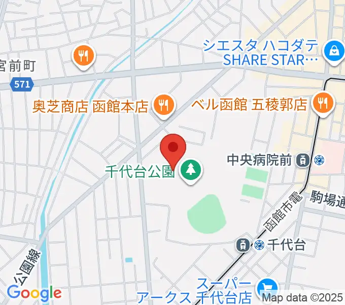 千代台公園陸上競技場の地図