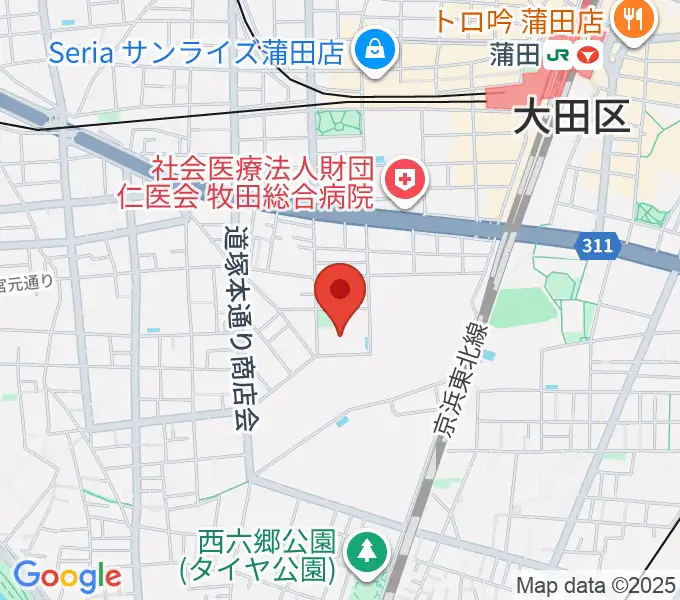 カムカム新蒲田の地図