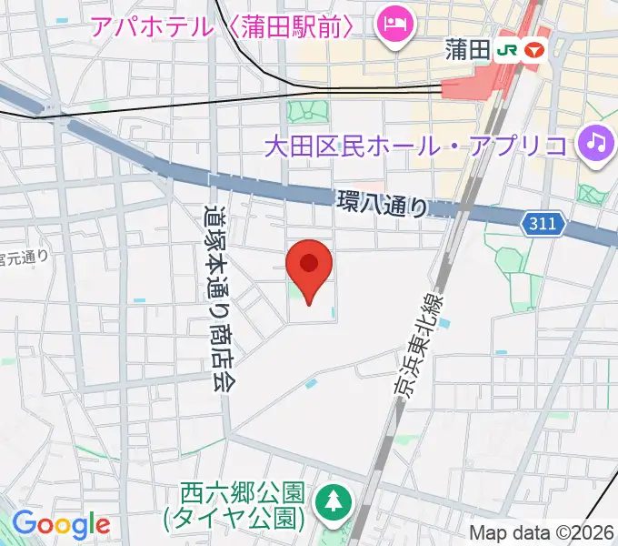 カムカム新蒲田の地図