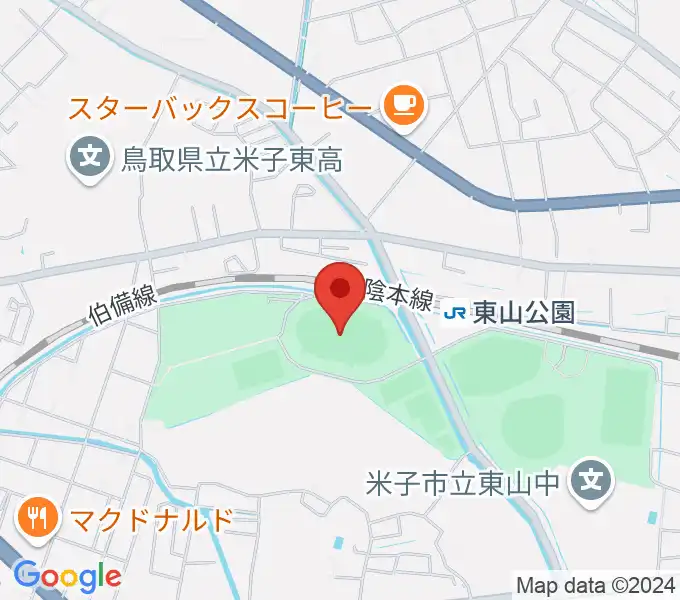 どらドラパーク米子陸上競技場の地図