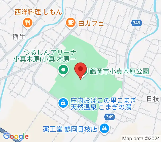 小真木原陸上競技場の地図