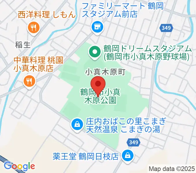 小真木原陸上競技場の地図