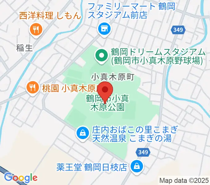 小真木原陸上競技場の地図