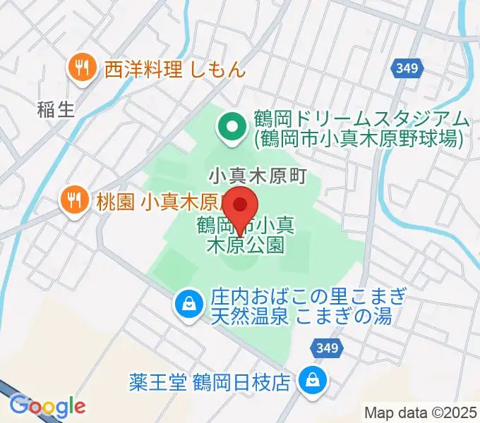 小真木原陸上競技場の地図