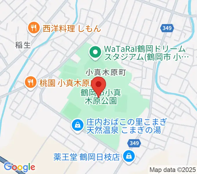 小真木原陸上競技場の地図