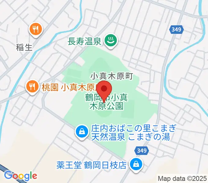 小真木原陸上競技場の地図