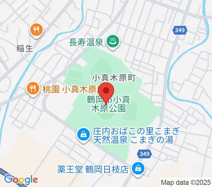 小真木原陸上競技場の地図