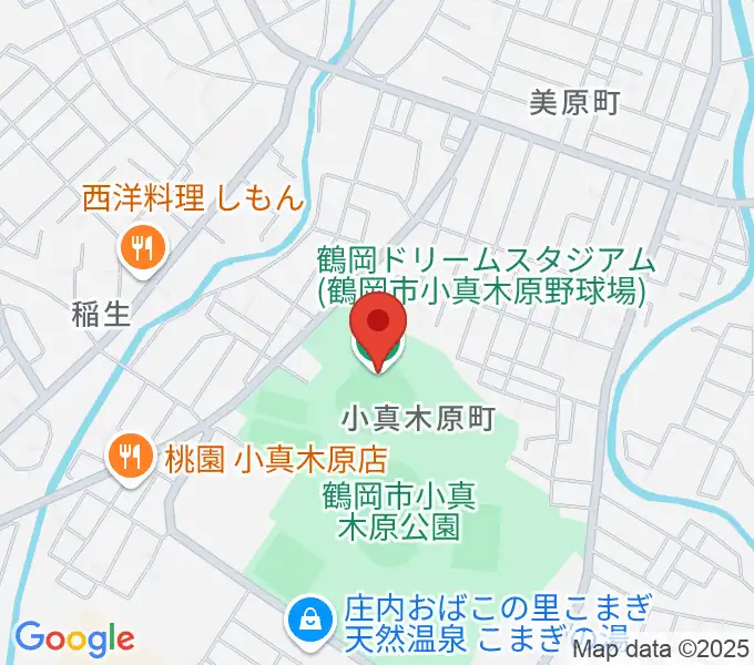鶴岡ドリームスタジアムの地図