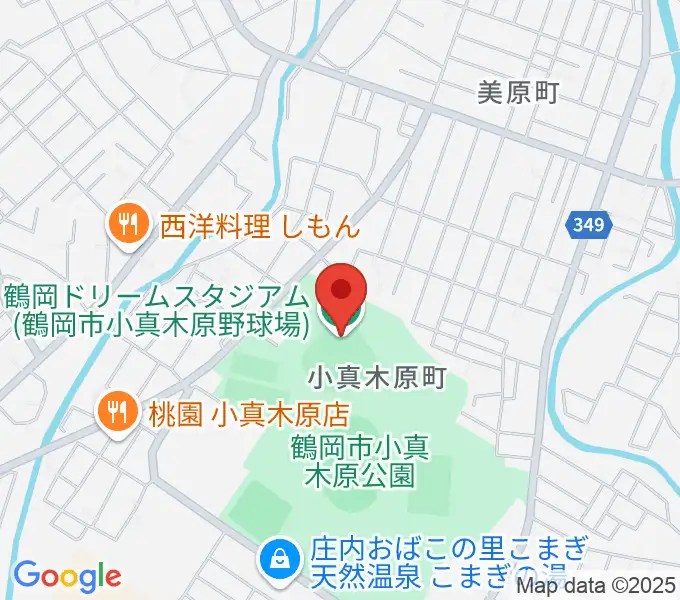 鶴岡ドリームスタジアムの地図