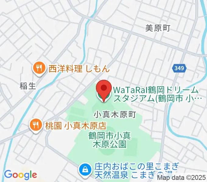 WaTaRaI鶴岡ドリームスタジアムの地図