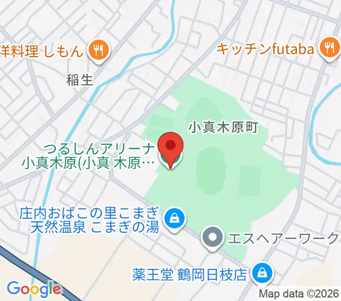 つるしんアリーナ小真木原の地図