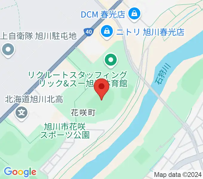 旭川市花咲スポーツ公園陸上競技場の地図