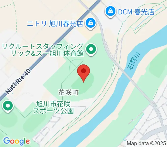 旭川市花咲スポーツ公園陸上競技場の地図