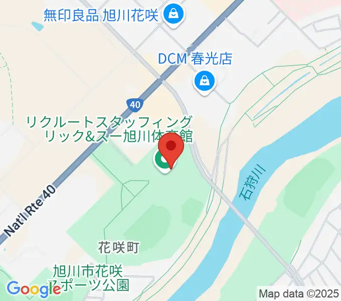 リクルートスタッフィング リック＆スー旭川体育館の地図