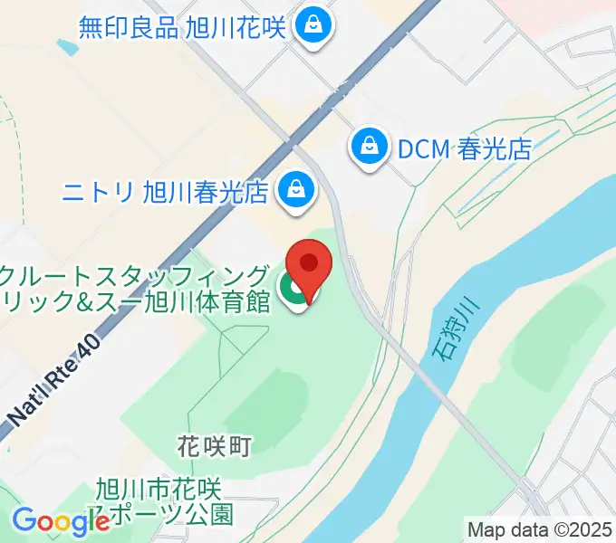 リクルートスタッフィング リック＆スー旭川体育館の地図