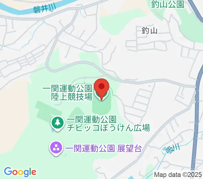 MUCCいちのせき陸上競技場の地図