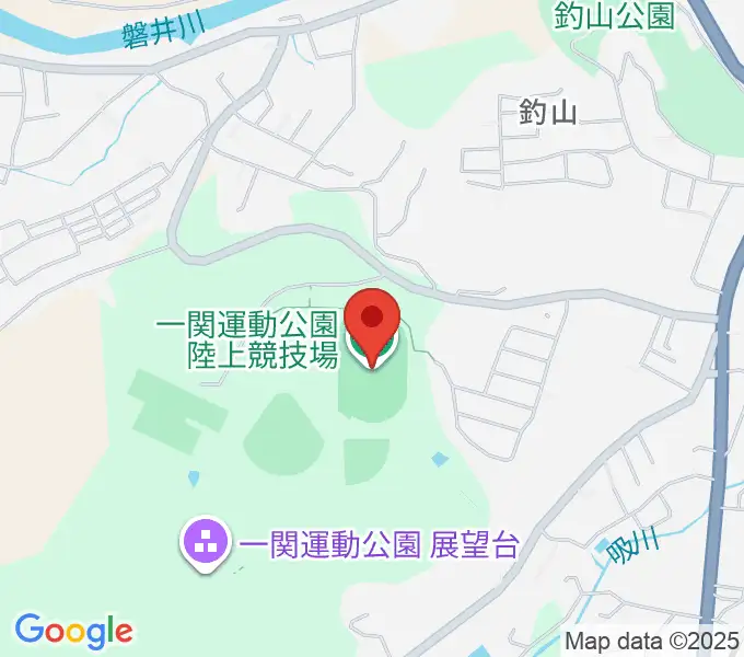 MUCCいちのせき陸上競技場の地図