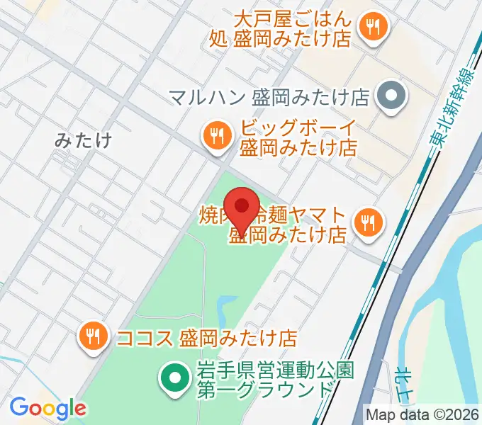 岩手県営運動公園陸上競技場の地図