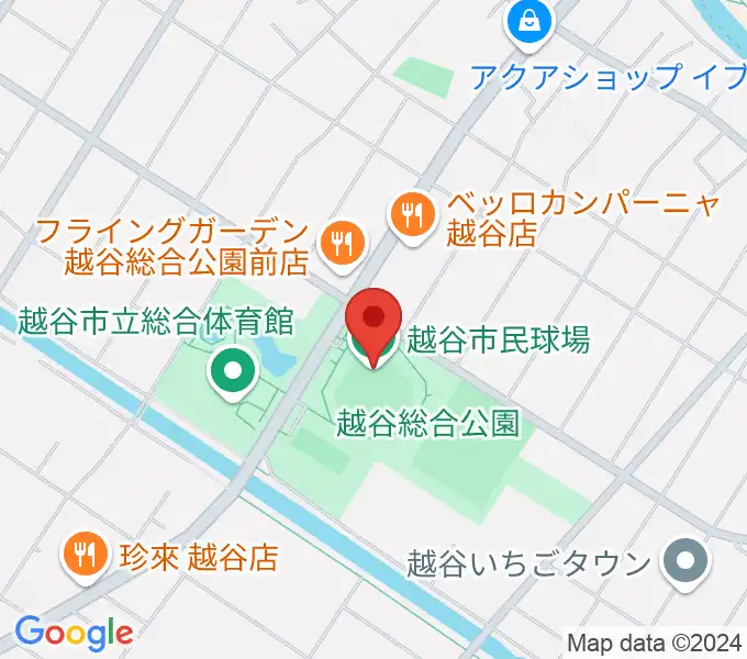 越谷市民球場の地図