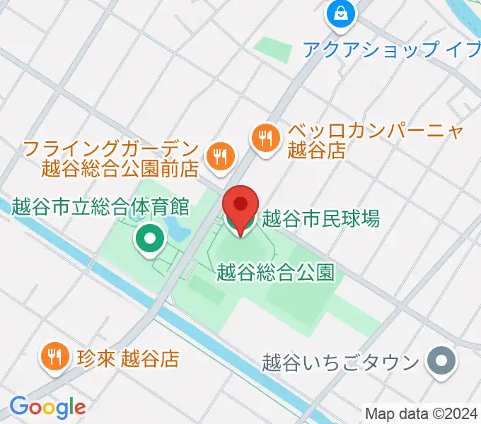 越谷市民球場の地図