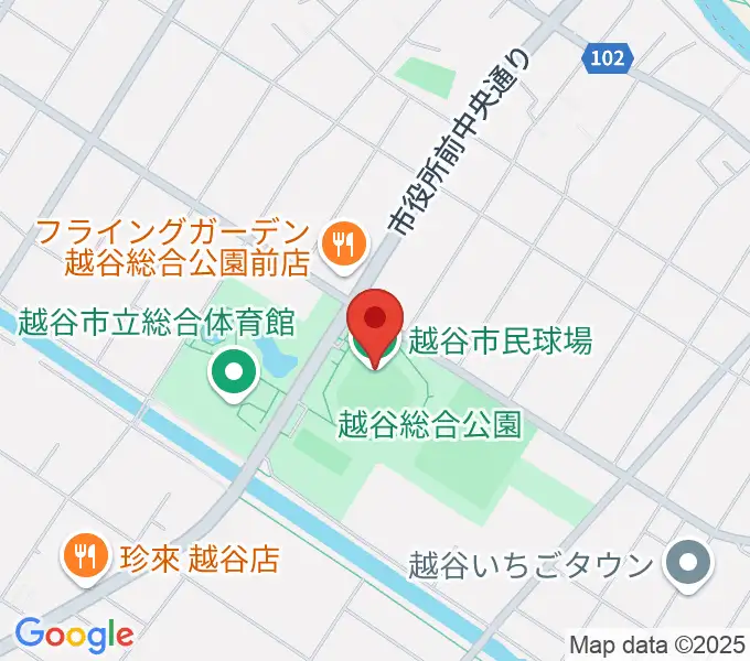 越谷市民球場の地図