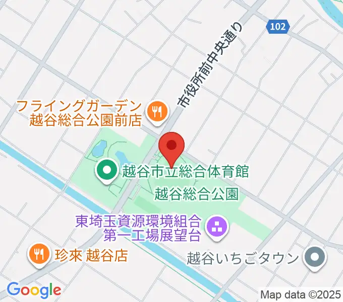 越谷市民球場の地図