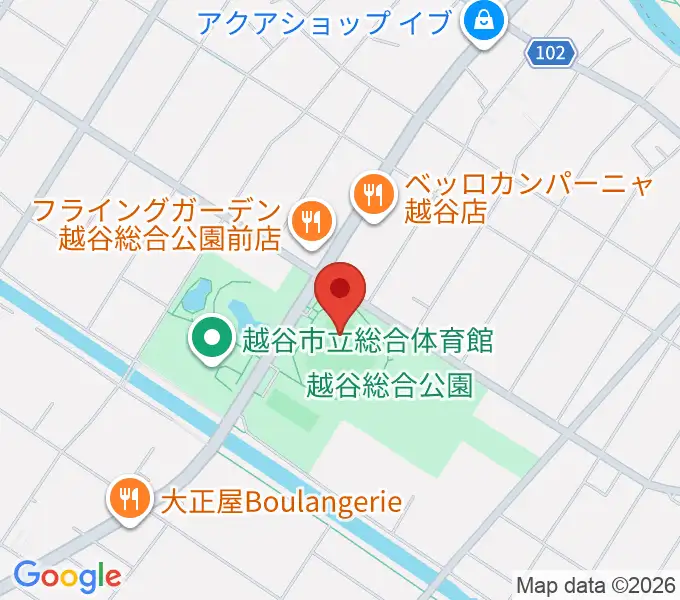 越谷市民球場の地図