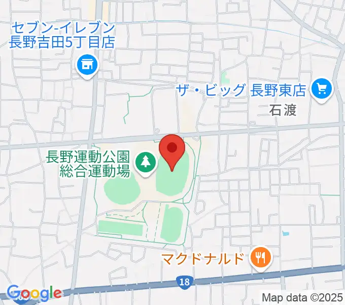 長野市営陸上競技場の地図