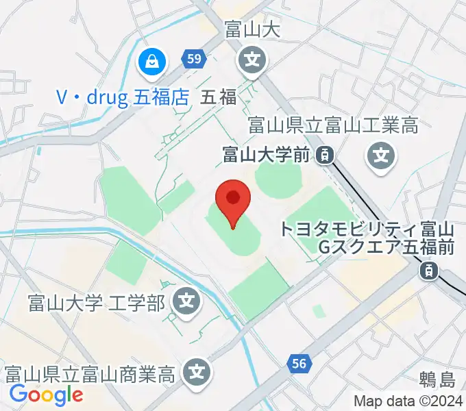 五福陸上競技場の地図