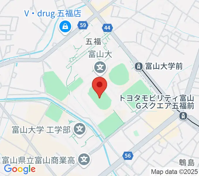 五福陸上競技場の地図